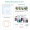 4P Beginner Embroidery Kit,Floral Plant Pattern,Cross Stitch Kits, Including Stamped Embroidery Cloth with 2 Embroidery Hoops, Color Threads and Embroidery Kits